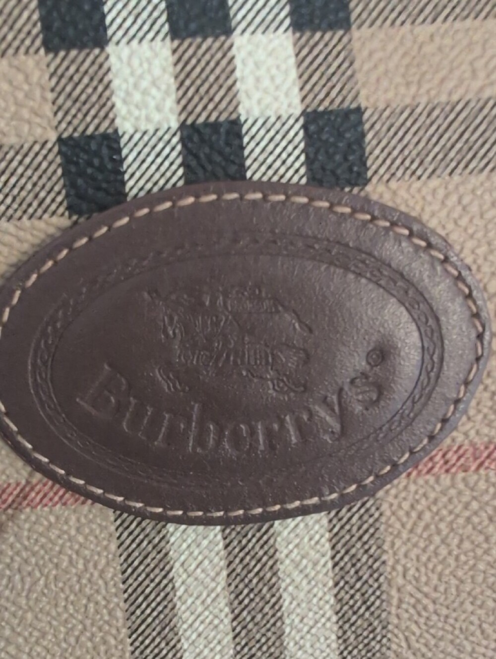 Burberry Vintage Nova Haymarket Check Print Woven Pattern Leather Trim - Picture 14 of 16